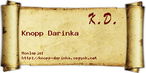 Knopp Darinka névjegykártya